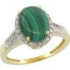 Malachite & Diamond Halo Ring in 10K Yellow Gold-Perfect and Affordable Engagement Ring!