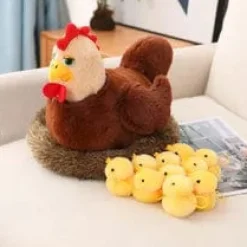 Mama Hen with Baby chicks with nest