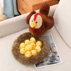 Mama Hen with Baby chicks with nest