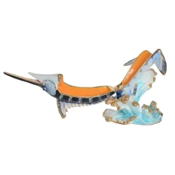 Marlin Bejeweled Pewter Hand Painted Jewelry Trinket Box-Gorgeous!