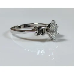 Marquise Diamond Engagement Ring in 14K White Gold, .65ct Center Diamond, .26ct Side Diamonds