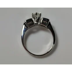 Marquise Diamond Engagement Ring in 14K White Gold, .65ct Center Diamond, .26ct Side Diamonds