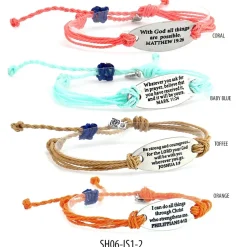 Masters Silver Strand Christian Inspirational Bracelets Rope