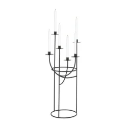 Matte Black 6 Taper Candle Holder