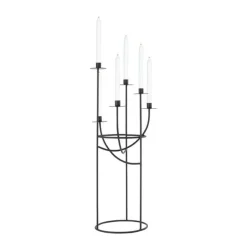 Matte Black 6 Taper Candle Holder