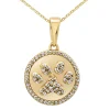 Medallion Dog Paw Necklace 14K Gold with .33ct H, SI1-2 Natural Diamonds