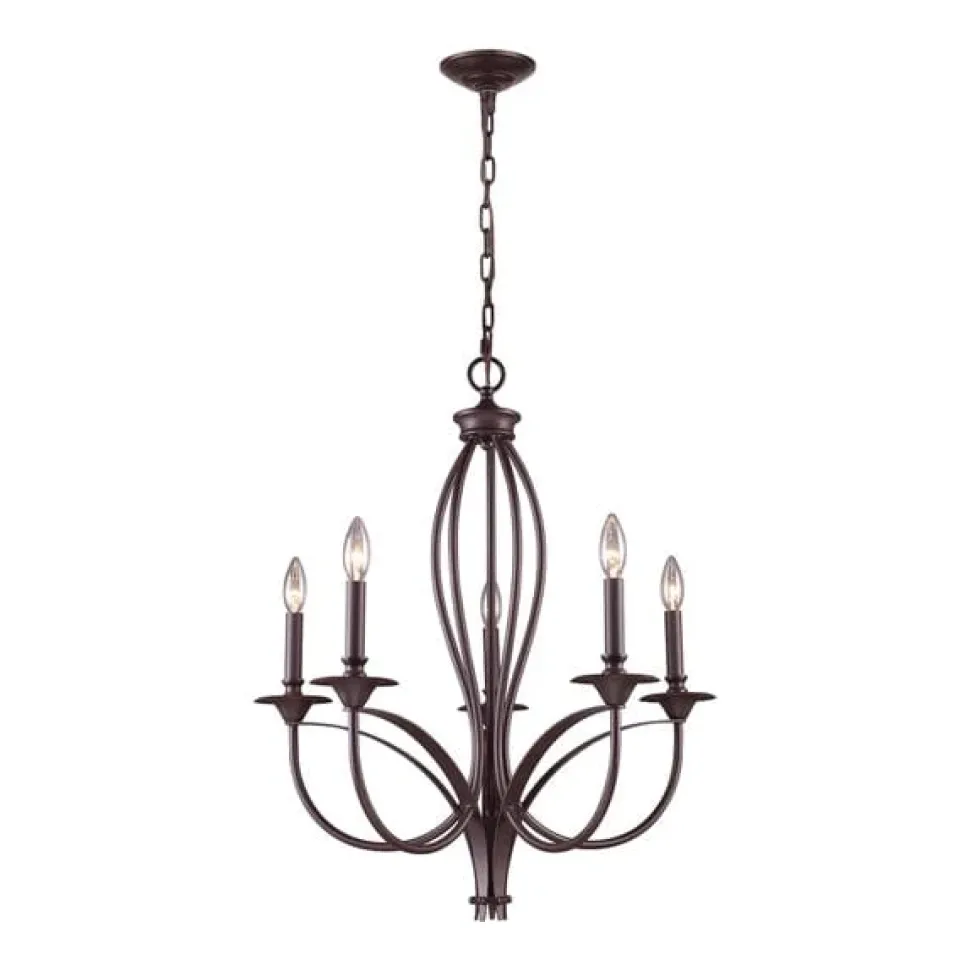 Medford 5-Lght Chandelier Oiled Bz