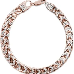 Men's Franco Cubic Zirconia Sterling Silver Bracelet 8.5" 3 Colors Available!
