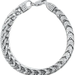 Men's Franco Cubic Zirconia Sterling Silver Bracelet 8.5