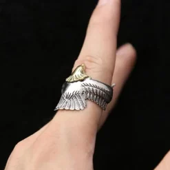 Men's Silver and Gold 2 Toned One Size Patriotic Eagle Ring