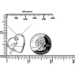 Mermaid in a Heart Necklace "Love, Trust and Pixie Dust" Sterling Silver with Blue CZ
