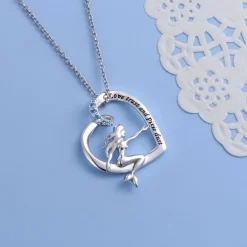Mermaid in a Heart Necklace 