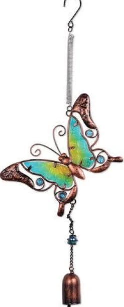 Metal and Glass Butterfly Bouncy Hanging Decoration