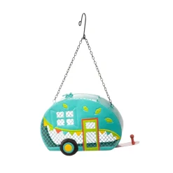 Metal Camper Birdfeeder Mint Green Cute