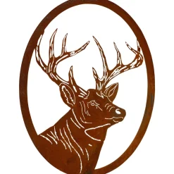 Metal Deer Portrait Wall Art Plaque Made in the USA