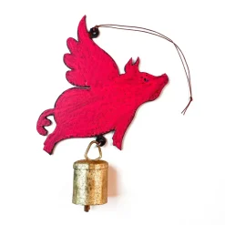 Metal Pig Bell Chimes Handmade in the USA *