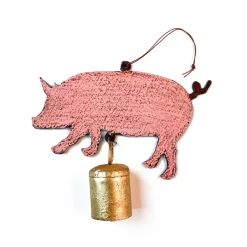 Metal Pig Bell Chimes Handmade in the USA *