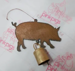 Metal Pig Bell Chimes Handmade in the USA *