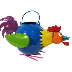 Metal Rooster Watering Can-Continental Art Center - Colorful Enameled