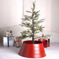 Metal Tree Collar Candy Red Holiday Collections Painted Christmas Metal Tree Collar 22