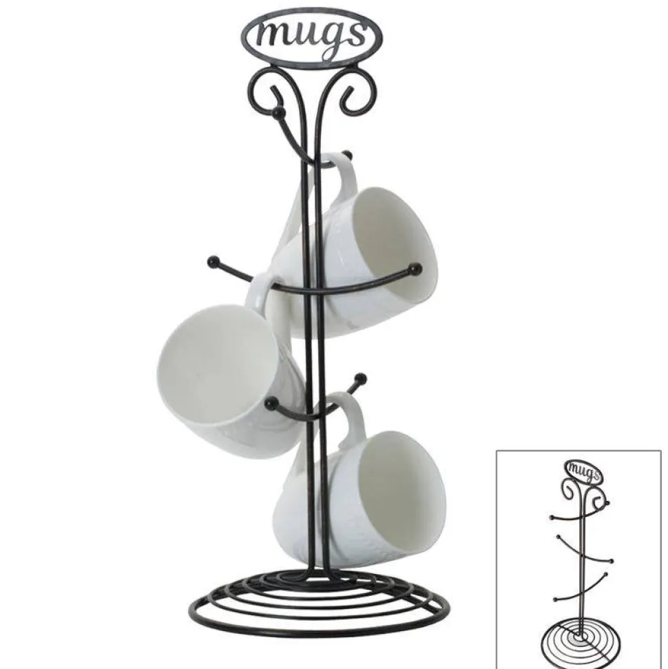 Mikasa Gourmet Basics Chit Chat Mug Tree Metal Mug Holder