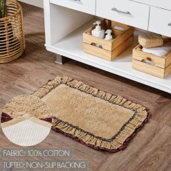 Millsboro Ruffled Country Bathmats Khaki & Navy