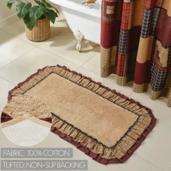 Millsboro Ruffled Country Bathmats Khaki & Navy
