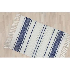 Milos Recycled Plastic Bottle Blue and White Outdoor / Indoor Rugs *