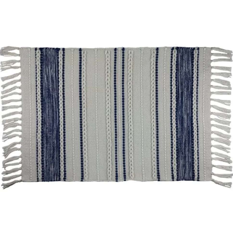 Milos Recycled Plastic Bottle Blue and White Outdoor / Indoor Rugs *
