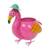 Mini Flamingo Planter-Indoor/Outdoor, Colorful Enamel Paint