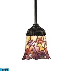 Mix Match 1-Lght Pndnt W/Tffny Glss Led