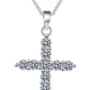 Moissanite Cross Necklace 3.6ct