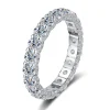 Moissanite Eternity Band Side Settings 2ct Ultra Sparkle Ring Sterling Silver