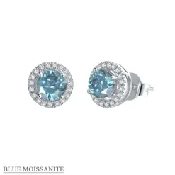Moissanite Halo Jewelry 1ct Center Stone, 925 Sterling Silver Colors Available!