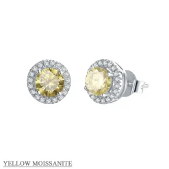 Moissanite Halo Jewelry 1ct Center Stone, 925 Sterling Silver Colors Available!