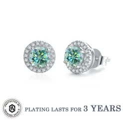 Moissanite Halo Jewelry 1ct Center Stone, 925 Sterling Silver Colors Available!
