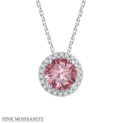 Moissanite Halo Jewelry 1ct Center Stone, 925 Sterling Silver Colors Available!