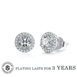 Moissanite Halo Jewelry 1ct Center Stone, 925 Sterling Silver Colors Available!