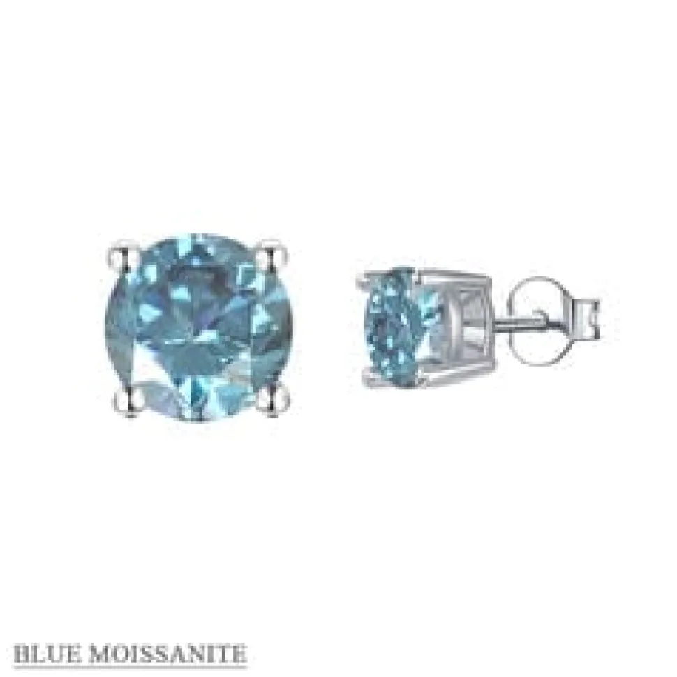 Moissanite Stud Earrings .5ct-2ct Sterling Silver Waterproof