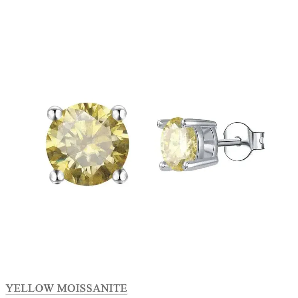 Moissanite Stud Earrings .5ct-2ct Sterling Silver Waterproof