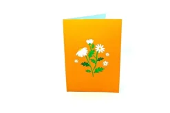 Monarch Butterfly and Daisies Flower 3D Pop-up Greeting Card