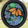 MONARCH BUTTERFLY FRAMED 9X8 OVAL COLORED GLASS