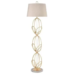 Morely 63" Tall 3-Way 1-Light Gold Metal Floor Lamp