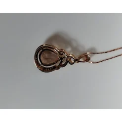Morganite and Diamond Pendant Necklace in 18K Rose Gold, 2.08ctw