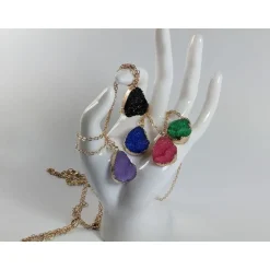 Multi Colored Druzy Fashion Necklaces