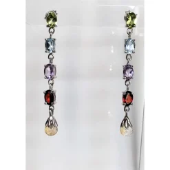 Multi Gemstone Earrings, Amethyst, topaz, garnet, citrine, peridot magnificent!