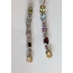 Multi Gemstone Earrings, Amethyst, topaz, garnet, citrine, peridot magnificent!