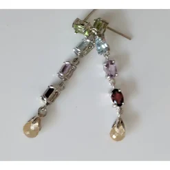 Multi Gemstone Earrings, Amethyst, topaz, garnet, citrine, peridot magnificent!