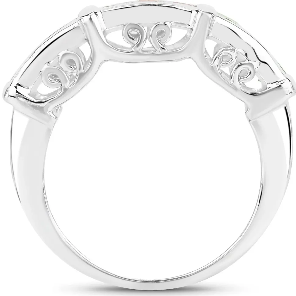 Natural Sapphire Sterling Silver Ring Channel Set Multi Colored Sapphires