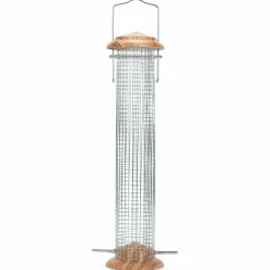 Natural Woodgrain Metal Bird Feeder 15"*